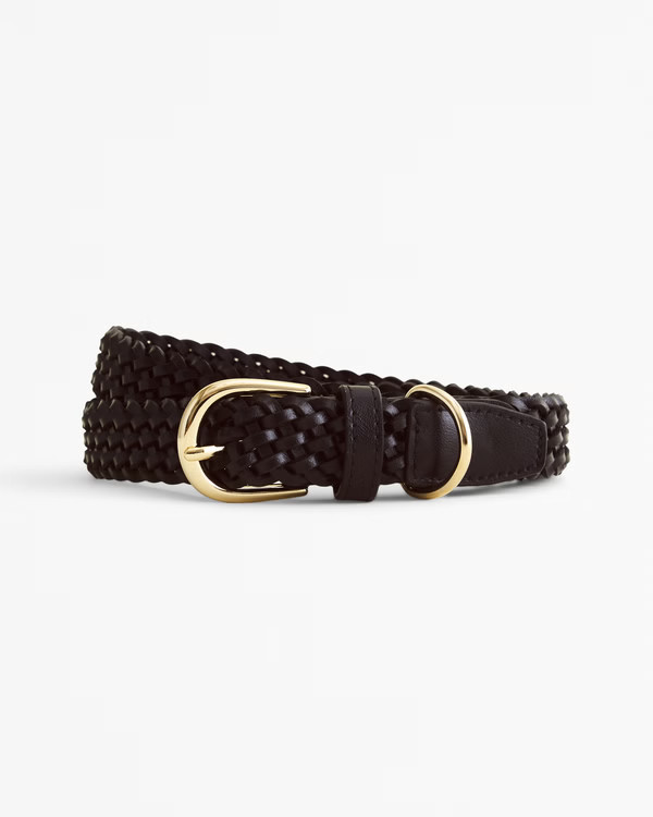 Braided Leather Circle Buckle Belt | Abercrombie & Fitch (US)