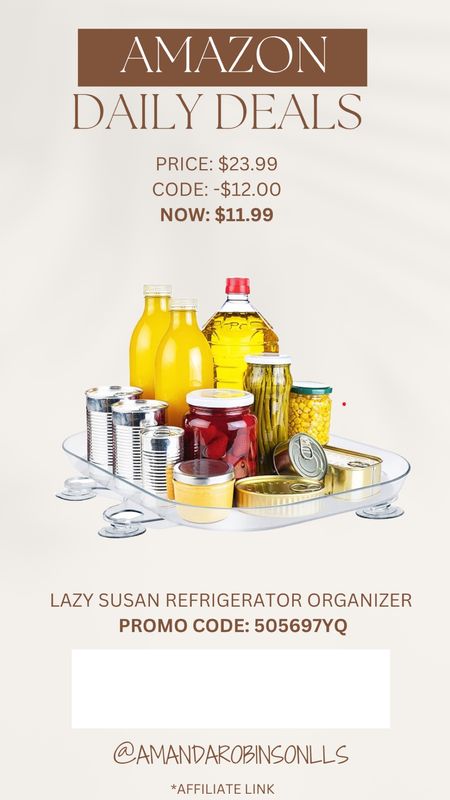 Amazon daily deals
Lazy Susan refrigerator organizer 

#LTKHome #LTKSaleAlert #LTKFindsUnder50