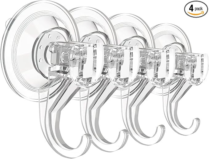 Suction Cup Hooks for Shower, Large Clear Heavy Duty Suction Cup Hooks, Wreath Hangers for Front ... | Amazon (US)