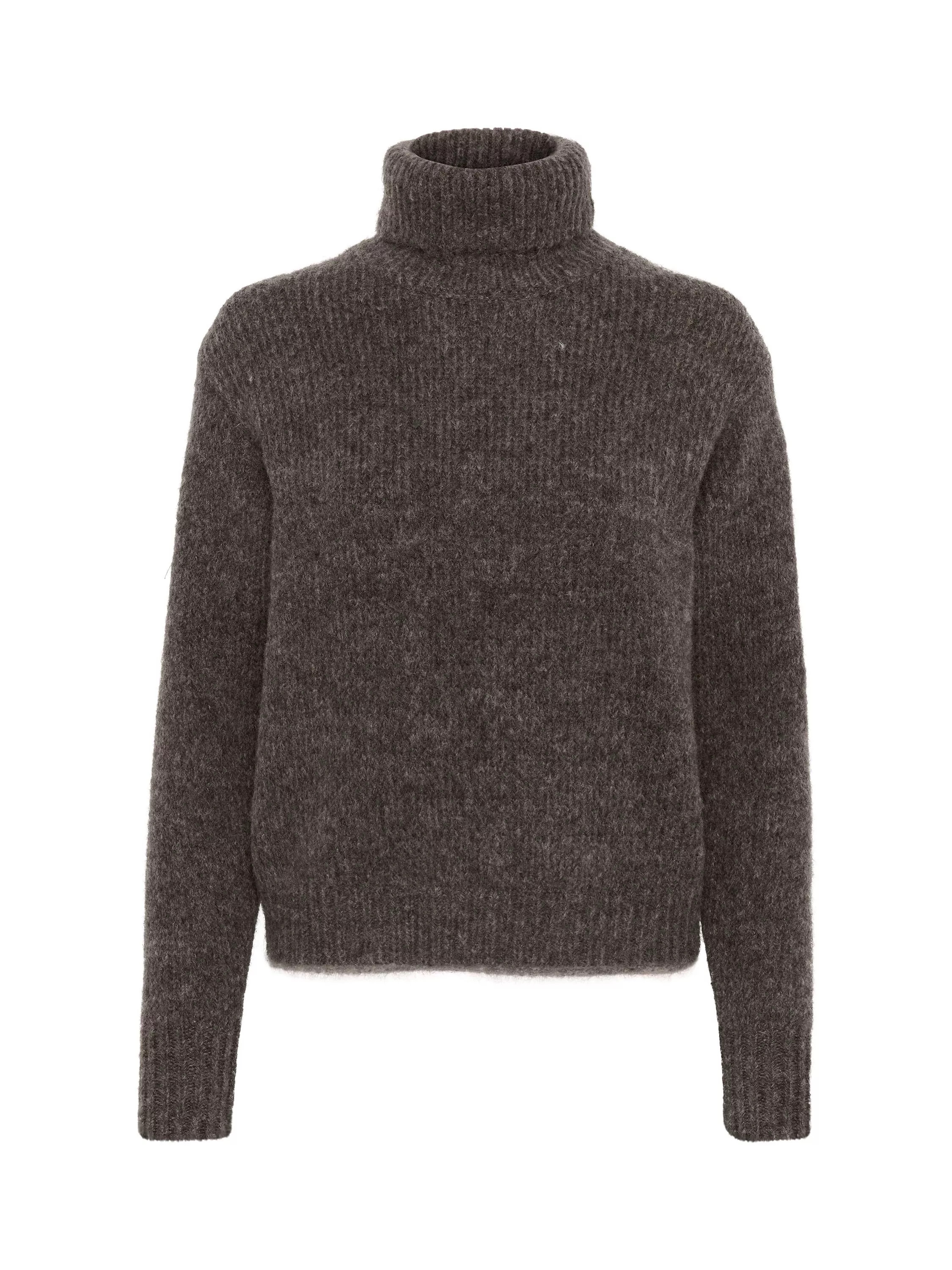 KAFFETrina Wool Blend Roll Neck Jumper, Major Brown Melange | John Lewis (UK)