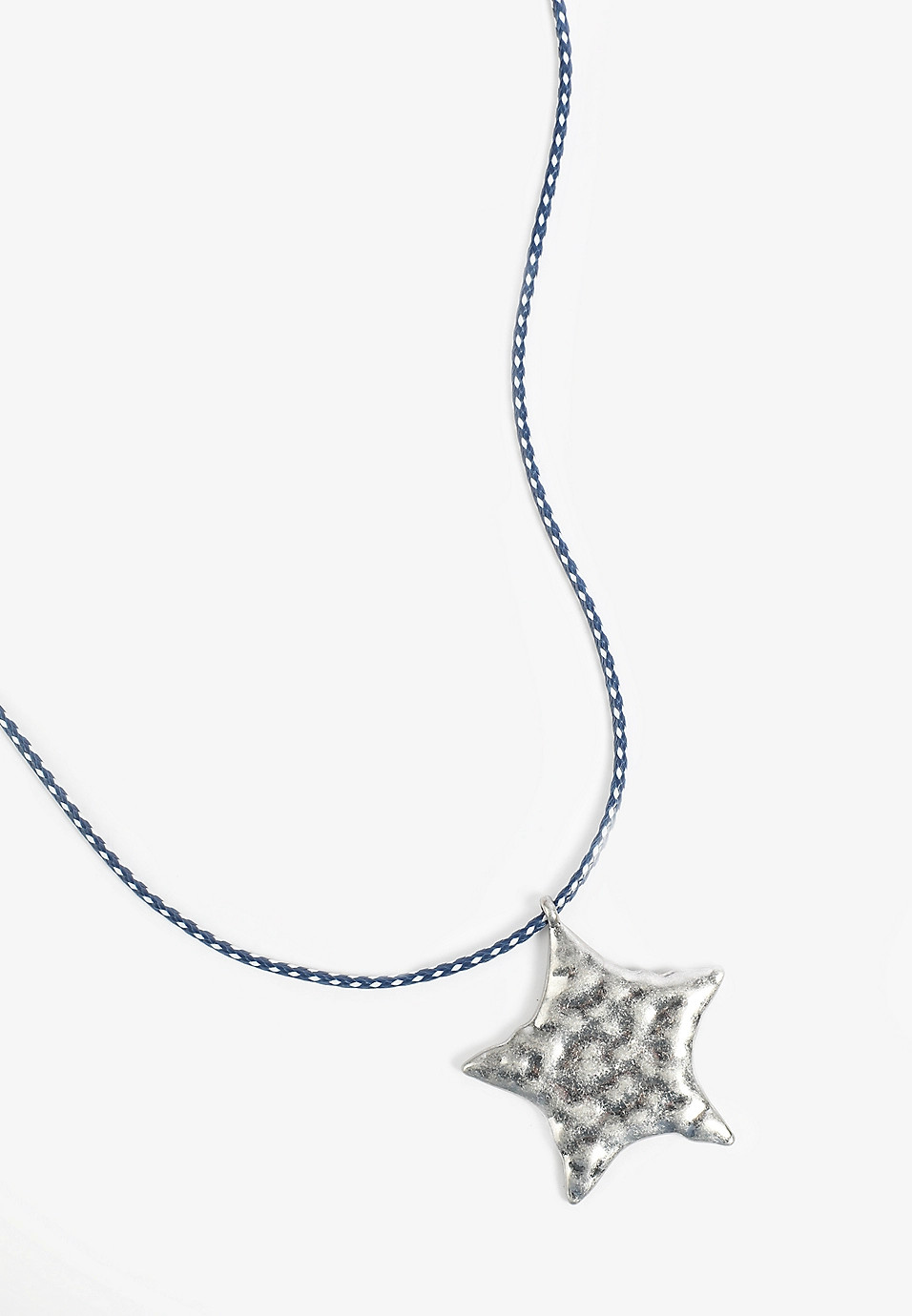 Silver Hammered Star Pendant Necklace | Maurices