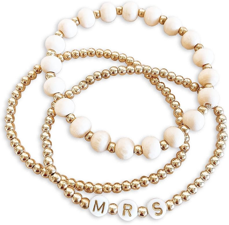 Mrs Beaded Bracelet Gift Jewelry for Bride Future Mrs Gifts Bride to Be Bracelet | Amazon (US)
