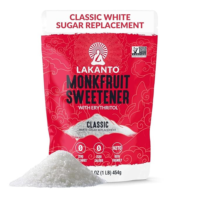 Lakanto Monk Fruit Sweetener With Erythritol, White Sugar Substitute From Monk Fruit Extract, Cla... | Amazon (US)