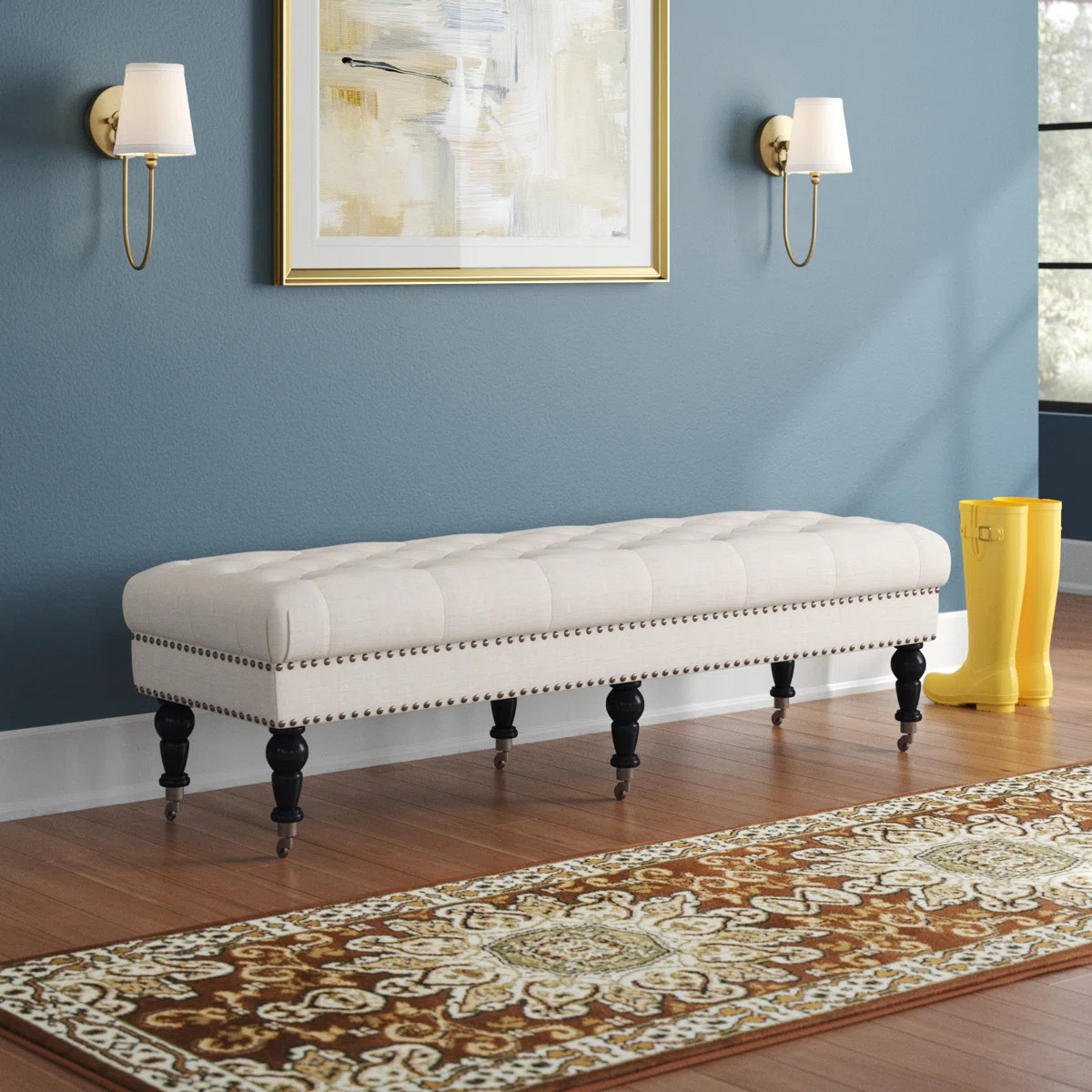 Landis Linen Upholstered Bench | Wayfair North America