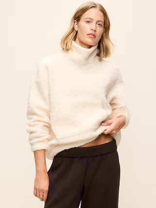 Oversized Funnel-Neck Sherpa Pullover | Old Navy (US)