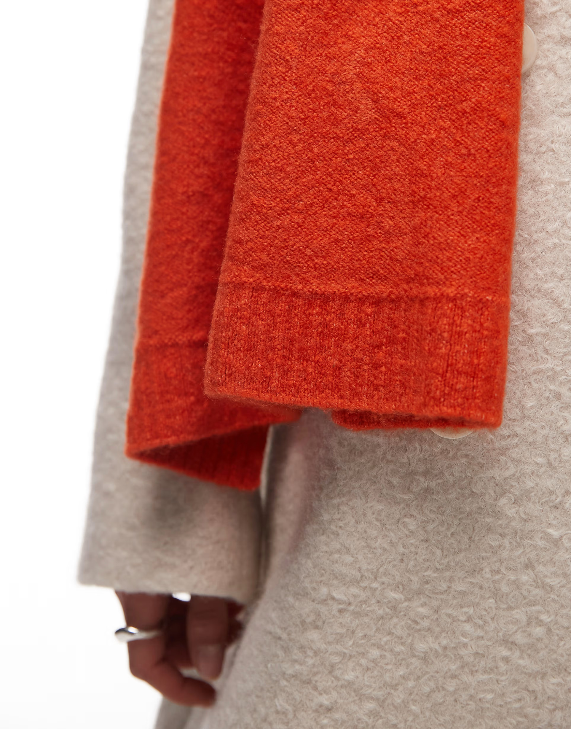 ASOS DESIGN fluffy knitted scarf in orange | ASOS (Global)