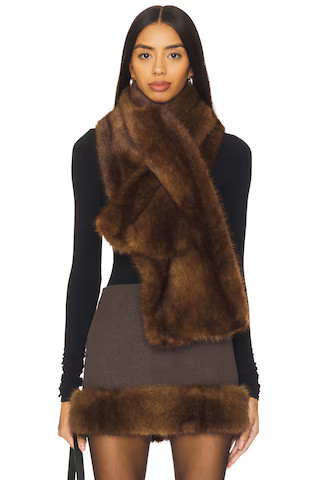 Lovers and Friends x Emma Rose Faux Mink Scarf in Mink Brown from Revolve.com | Revolve Clothing (Global)