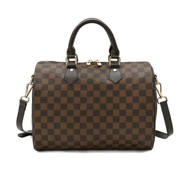 Checkered Women PU Leather Tote Bag Tassels Leather Shoulder Handbags Fashion Ladies Purses Satch... | Walmart (US)
