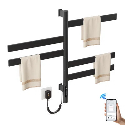 Heated Towel Racks for Bathroom, Wall Mounted Towel Warmer Swivel with Timer & Temp Control, Digital Touch Panel & WiFi Remote Control Towel Dryer Wor | Wayfair North America