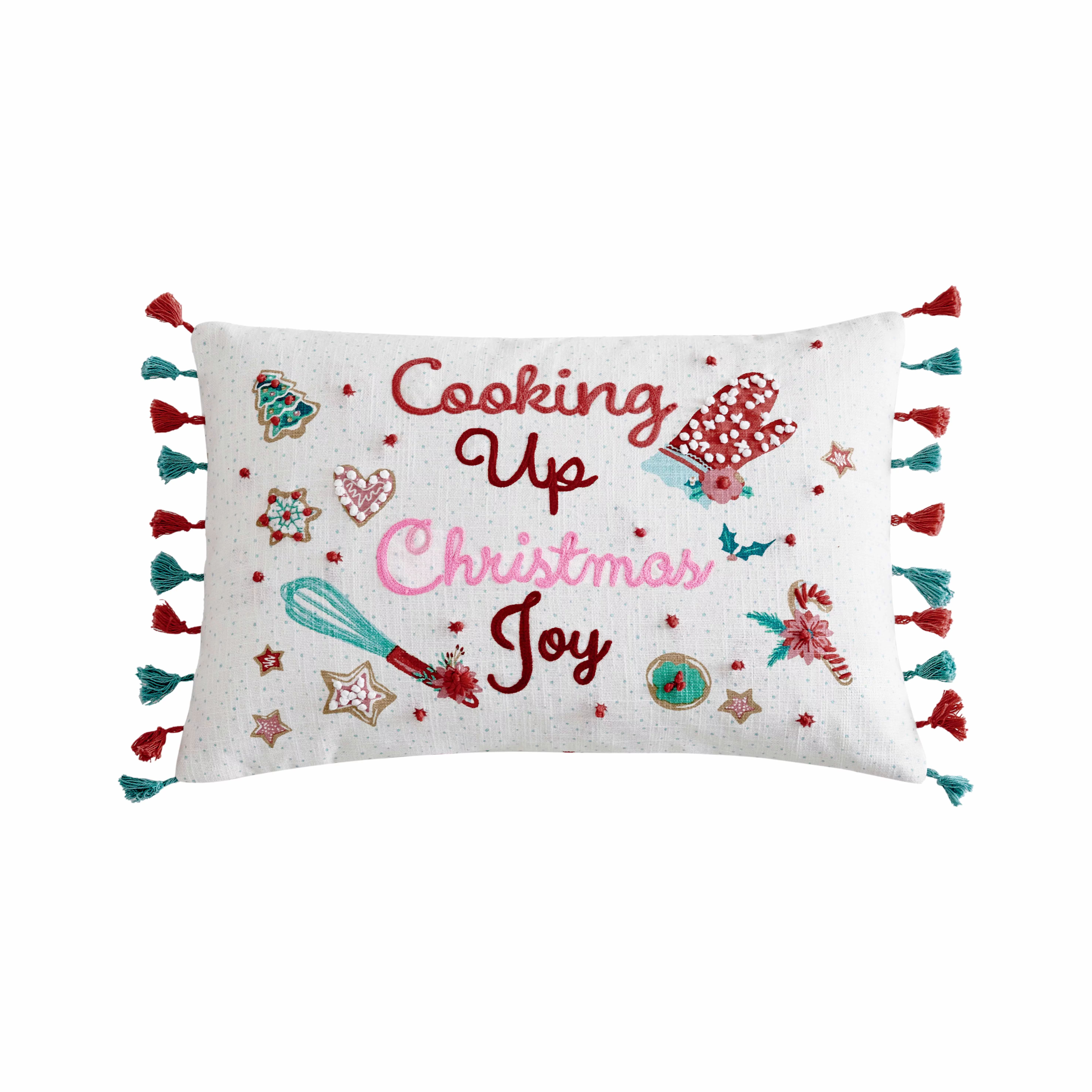 The Pioneer Woman Holiday Cooking Sentiment Oblong Decorative Throw Pillow, 14" x 20" - Walmart.c... | Walmart (US)