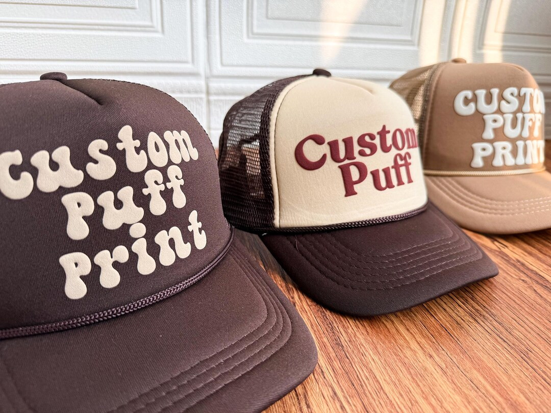 Custom PUFF Print Trucker Hat,personalized Foam Hat,custom Caps,3d Puff Print,customized Puff Des... | Etsy (US)