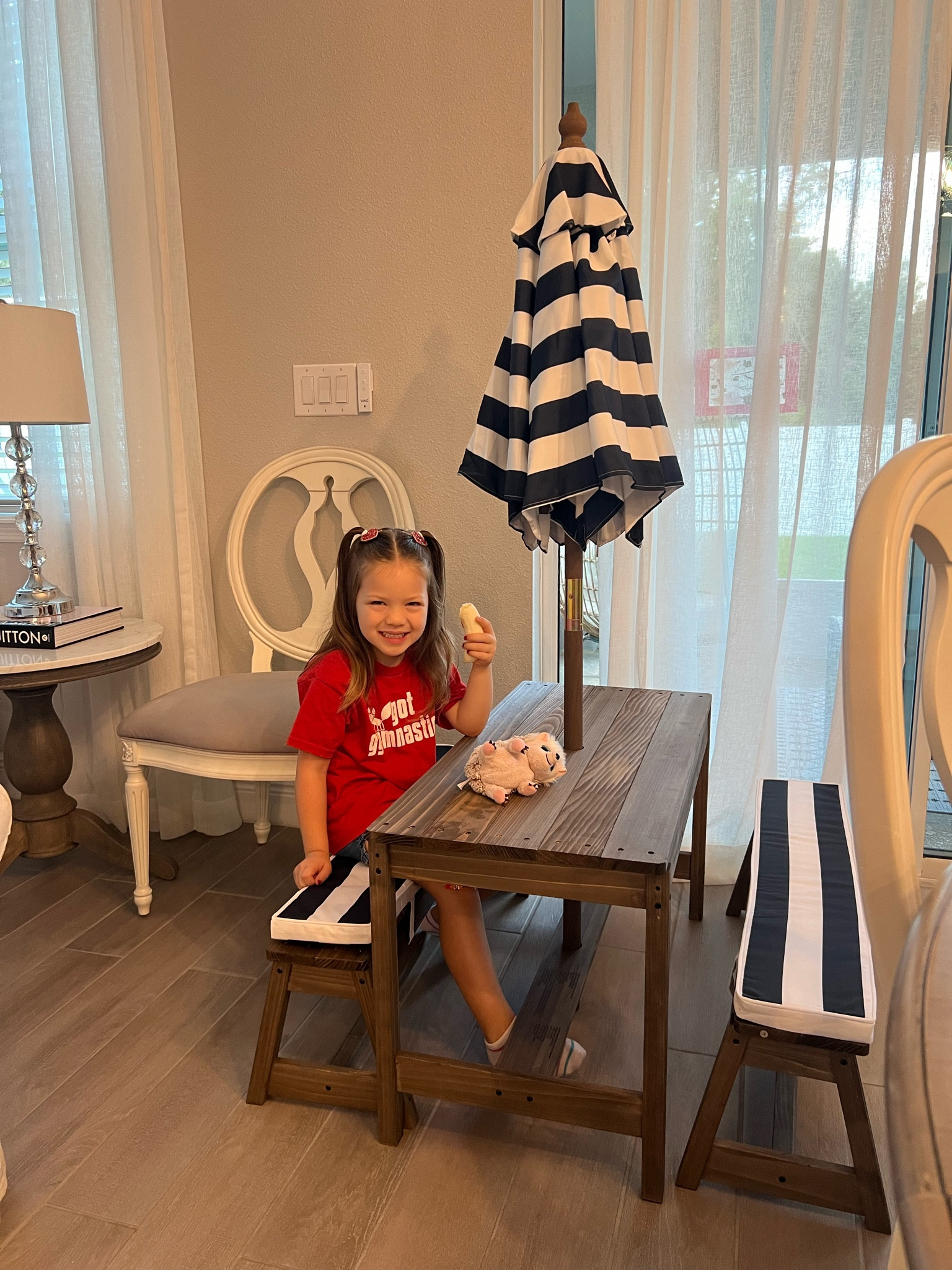 Hubs put together the kids picnic table yesterday. This will go outdoors but waiting for the grass to dry from the rain this morning. 

#LTKKids #LTKHome #LTKSummerSales