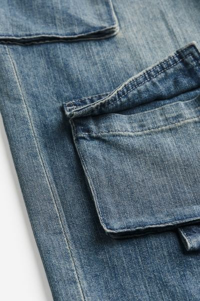 Wide High Cargo Jeans - Denim blue - Ladies | H&M US | H&M (US, CA, MX)