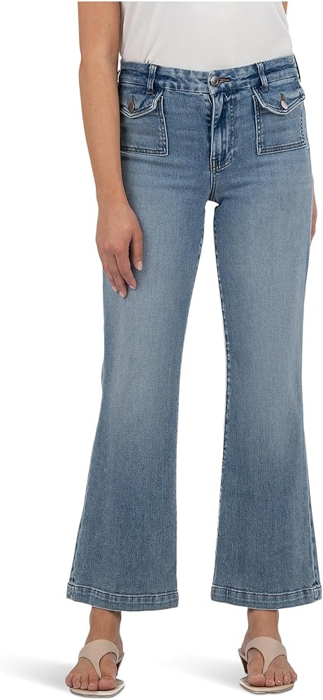 KUT from the Kloth Kelsey High Rise Ankle Flare Clean Hem | Amazon (US)