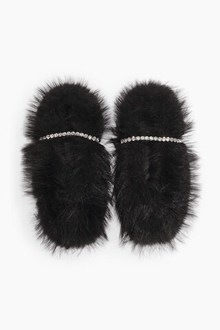 H & M - Embellished slippers - Black | H&M (UK, MY, IN, SG, PH, TW, HK)