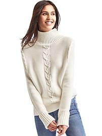 Plait cable knit mockneck sweater | Gap US