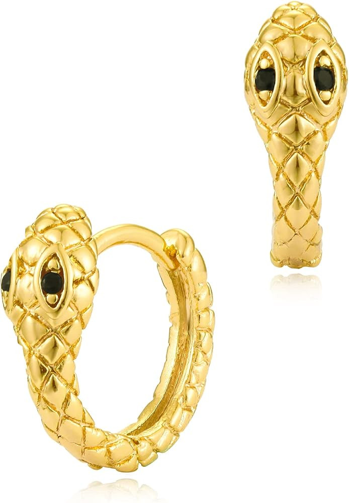 MRSXIA Huggie Earrings for Women Gold Hoop 18K Gold Filled Small Simple Delicate Hypoallergenic E... | Amazon (US)