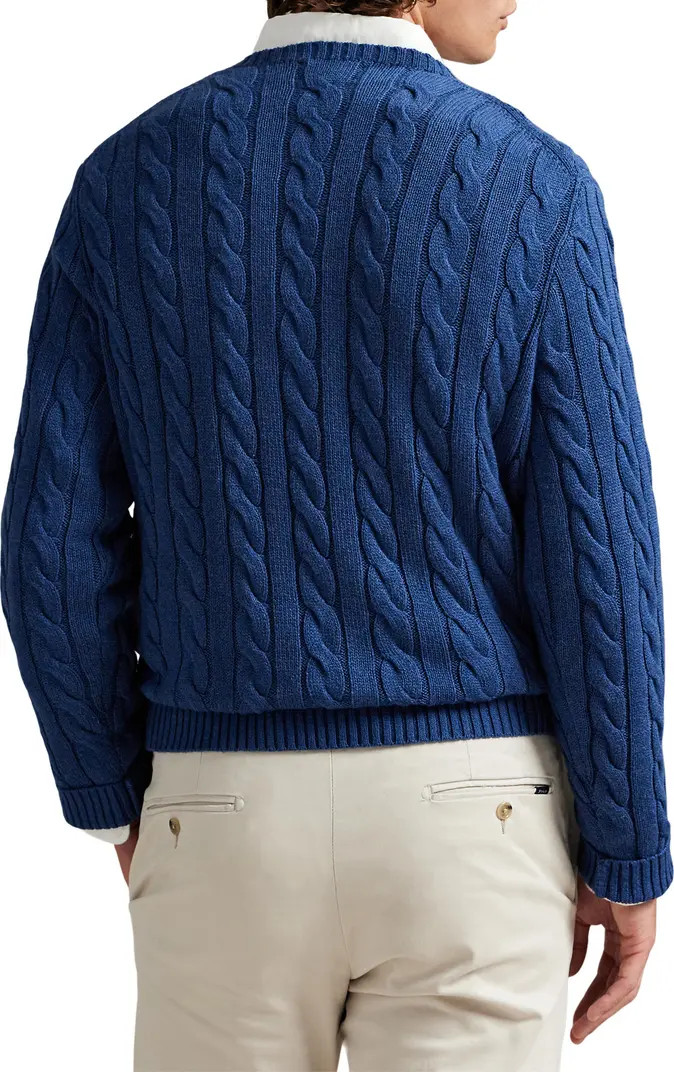 Cable Knit Cotton Crewneck Sweater | Nordstrom