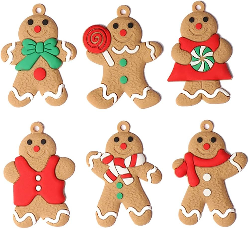 Amazon.com: ARTEM Gingerbread Man Ornaments Gingerman Doll Hanging Charms Clay Figurine Ornaments... | Amazon (US)