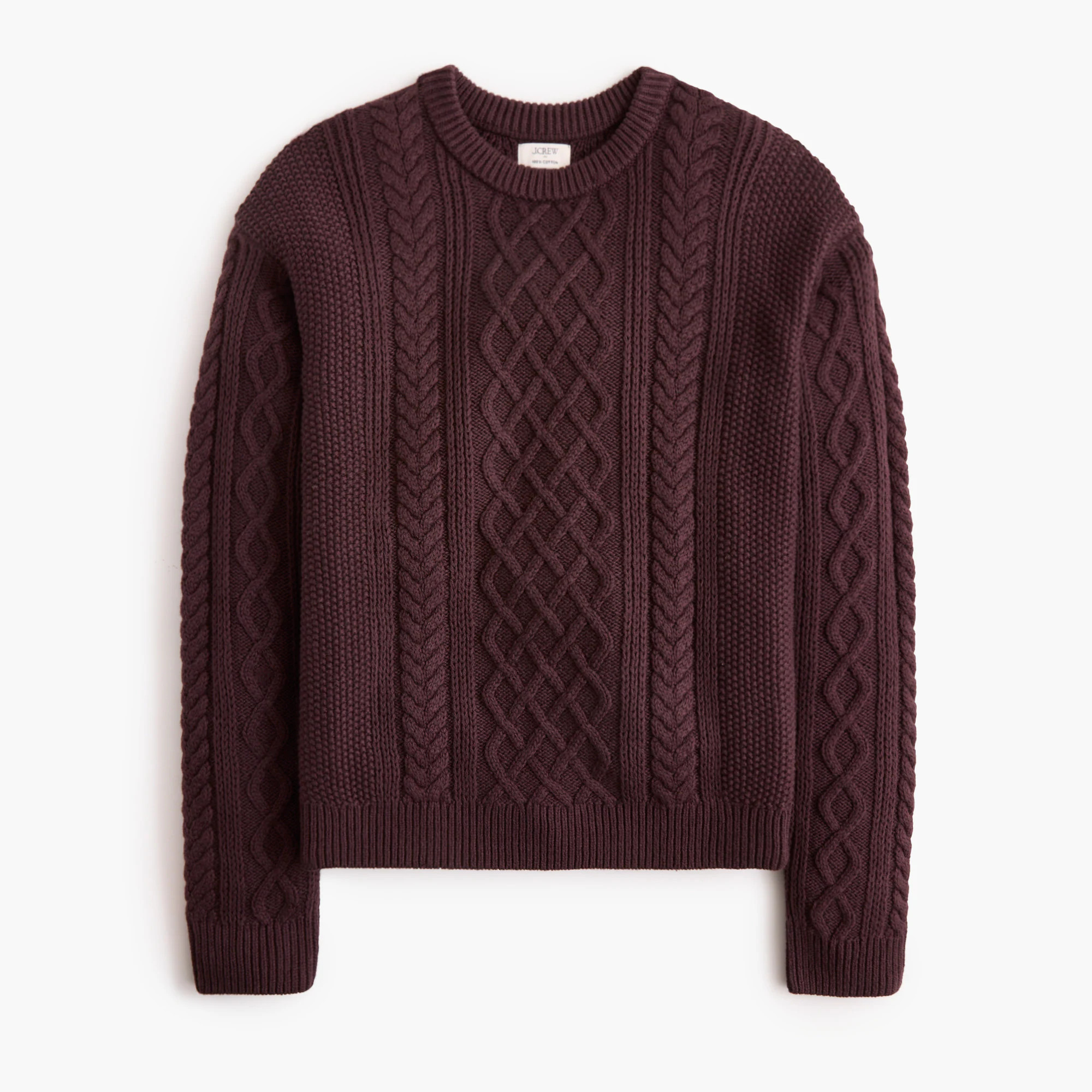 Cable crewneck sweater | J.Crew Factory