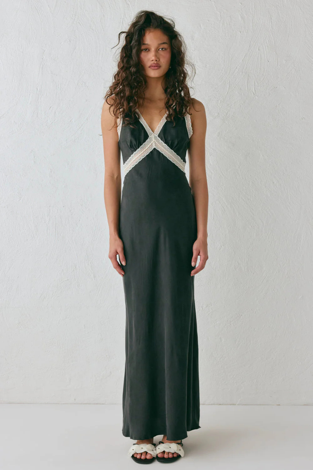 Meet Me On The Dance Floor Bias Cut Maxi Dress Black | VRG Grl