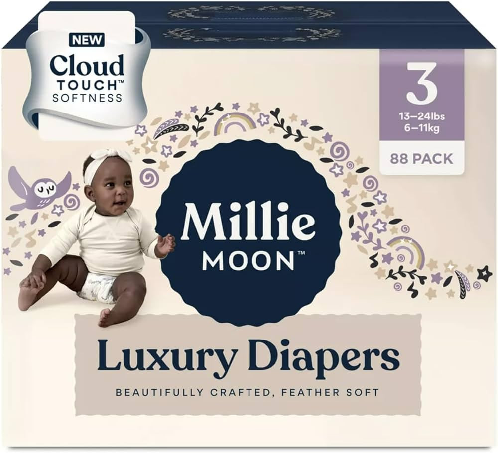 Millie Moon Diapers Sizes 1-6 Luxury Diapers COUCHES DE Luxe (Choose Size) (Size 3-88 Diapers (13... | Amazon (US)