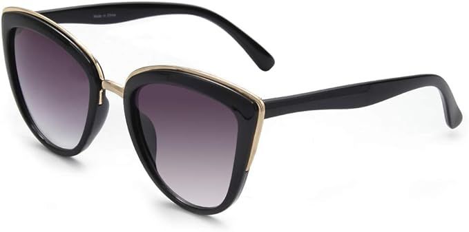 OuShiun Vintage Cat Eye Sunglasses for Women Fashion Oversized Trendy Cateye Sunglasses Classic S... | Amazon (UK)