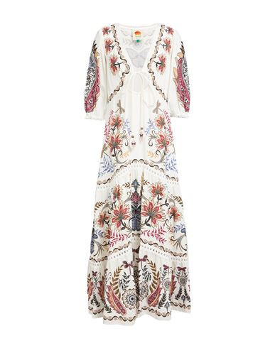 Farm Rio Boho Glam Off-white Maxi Dress Woman Maxi dress White Size S Viscose | YOOX (US)