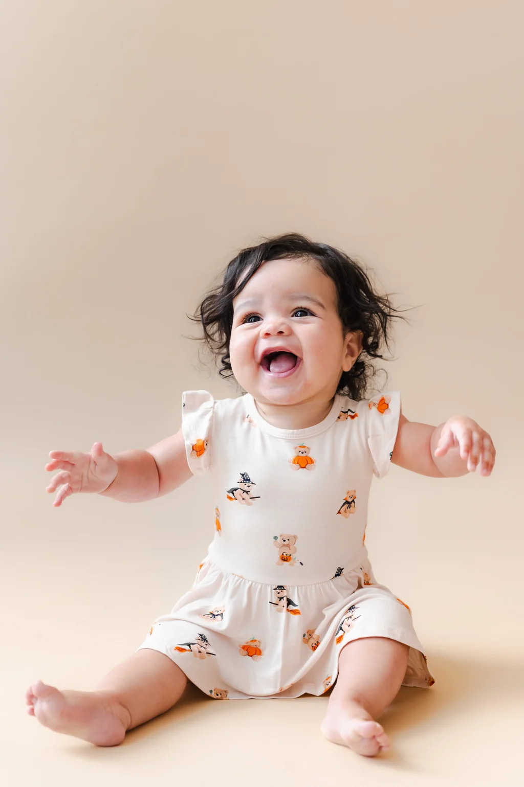Twirl Bodysuit Dress in Halloween Teddy | Kyte Baby