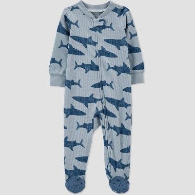Baby Boys' Shark Footed Pajam - Just One You® made by carter's Blue | Target
