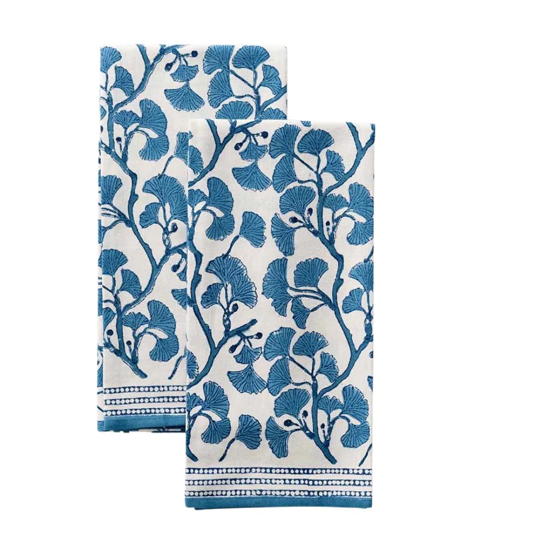 Blue Gingko Tea Towel Set | Sea Marie Designs