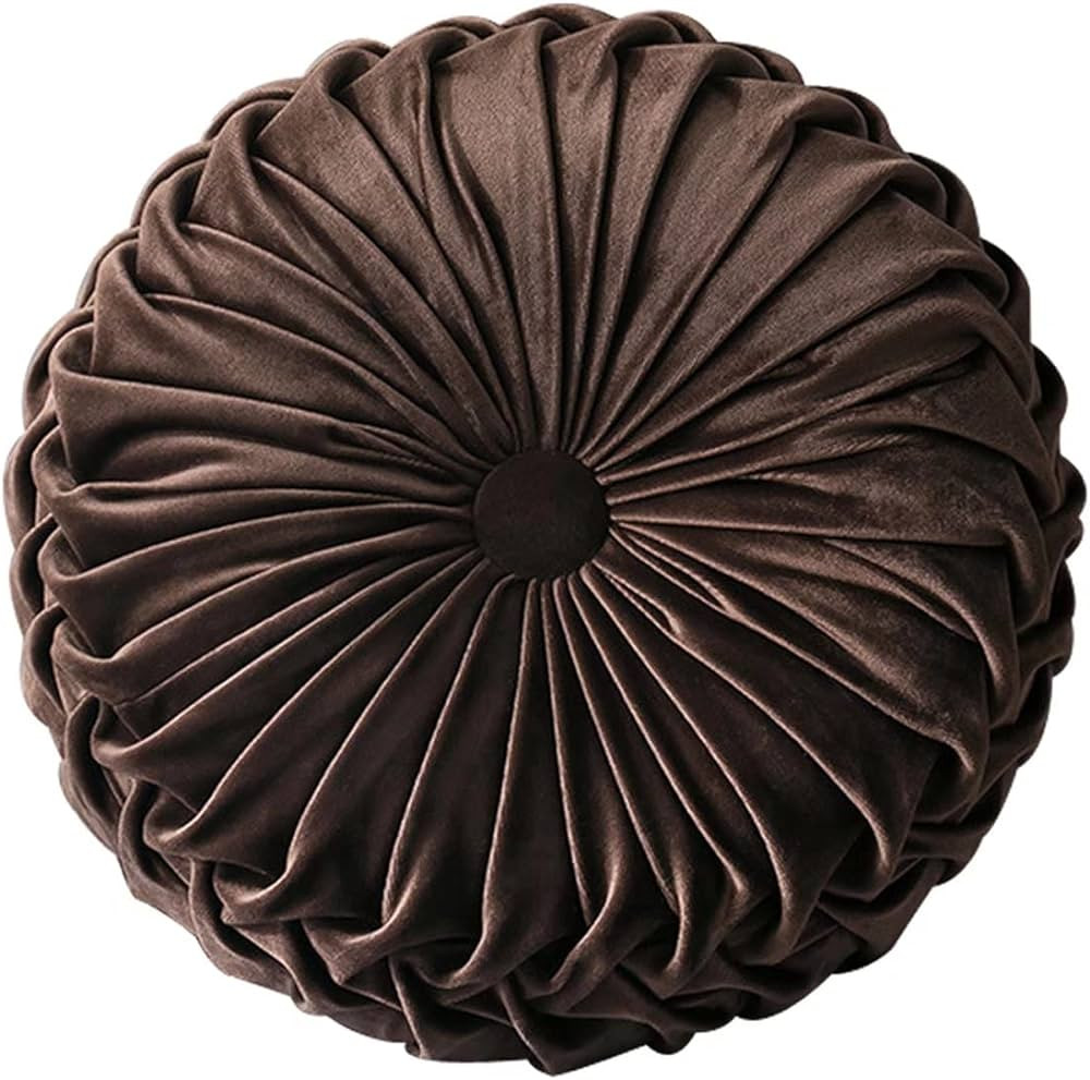 XQ HOUSE Round Velvet Pillow for Couch Small Handmade Decorative Throw Pillow for Bed Bedroom 13.... | Amazon (CA)