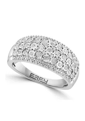 Effy 1/4 Ct. T.w. Diamond Dome Ring In Sterling Silver, 7 | Belk