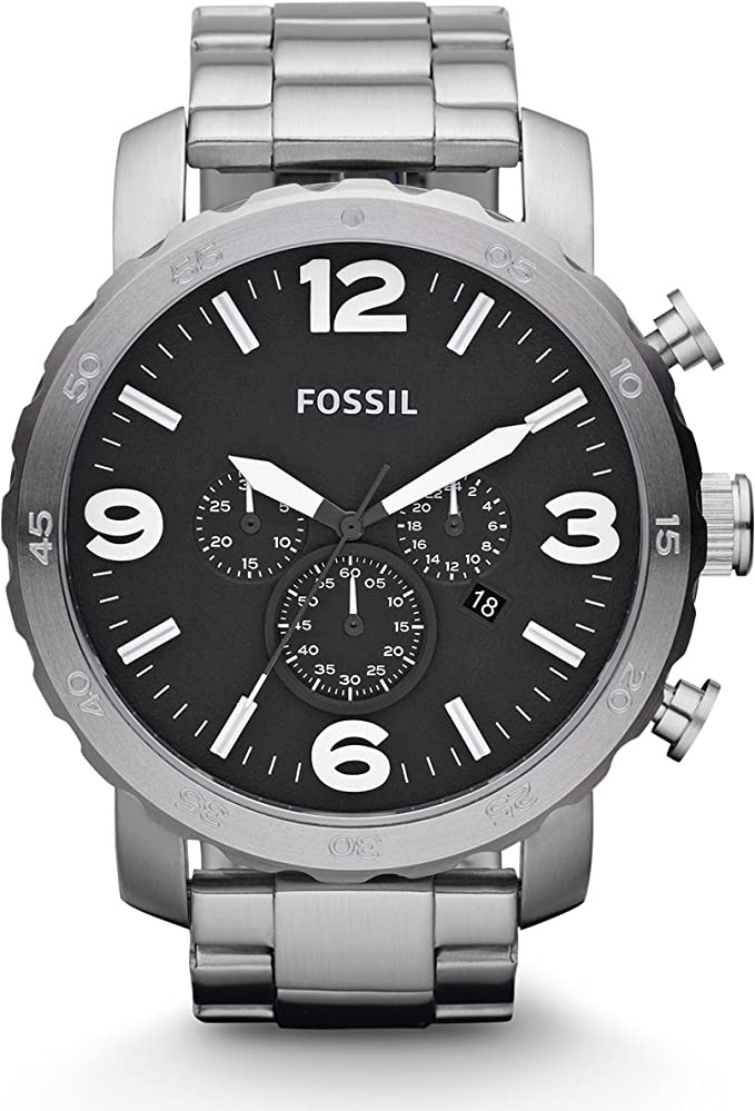 Fossil Men's Nate Stainless Steel Quartz Chronograph Watch | Amazon (US)
