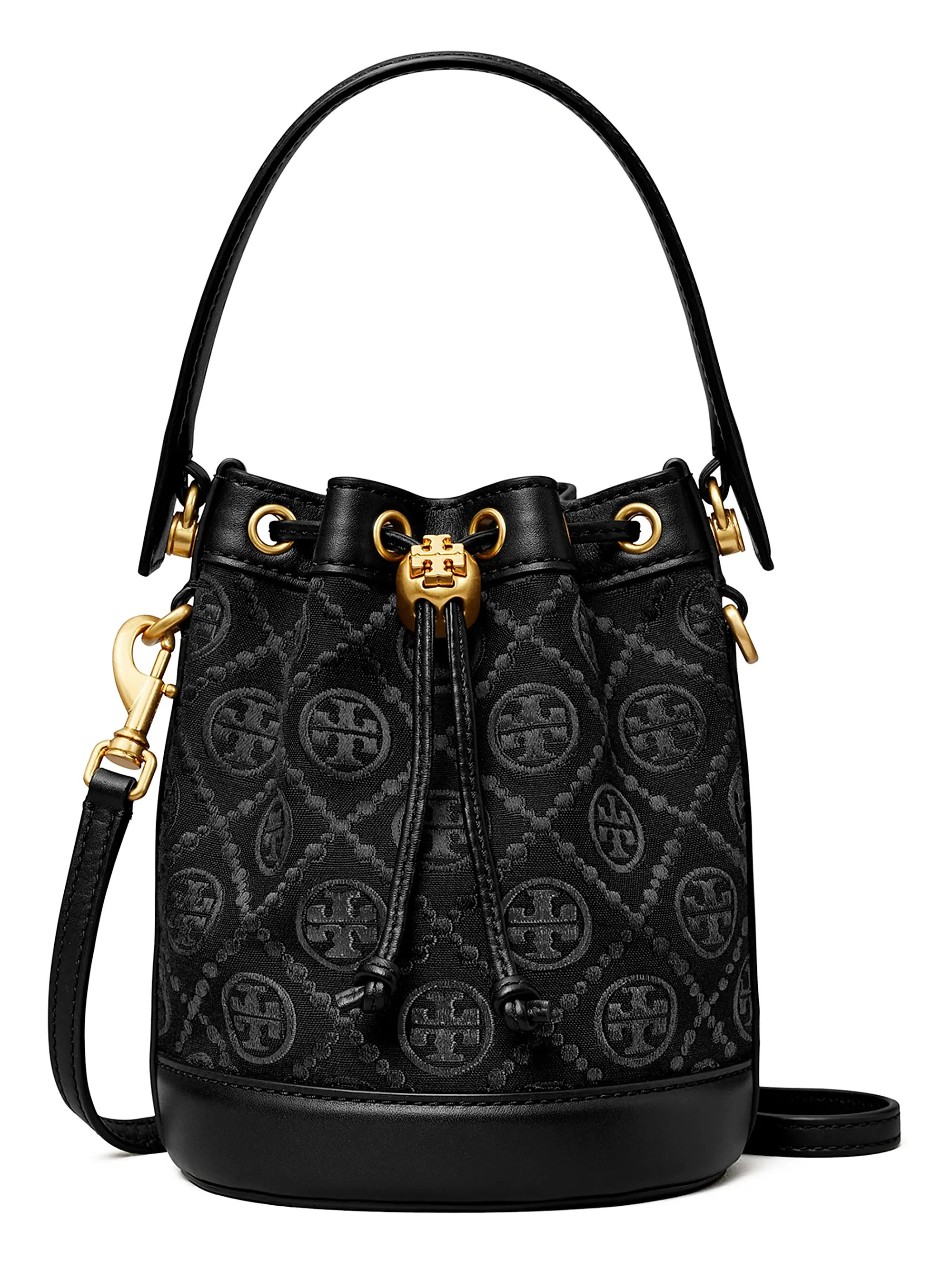 Tory Burch Mini T Monogram Bucket Bag | Saks Fifth Avenue | Saks Fifth Avenue