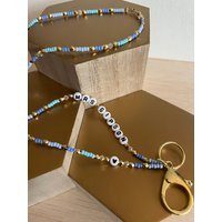 Custom Beaded Teacher Lanyard, Name Badge Holder, Personalized Beaded Teacher Lanyard With Clasp, Gift | Etsy (US)