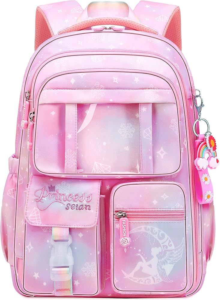 Wraifa Girls Backpack Elementary School Backpacks for Girls Cute Princess Preschool Middle School... | Amazon (US)