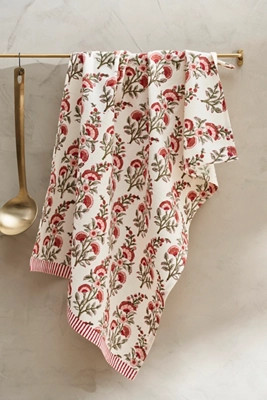Calla Cotton Dish Towel, Ruby | Anthropologie (US)