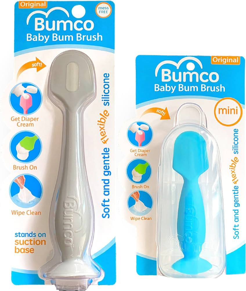 Bumco 2-PACK Diaper Cream Spatula - FULL-SIZE + MINI Baby Bum Brush with TRAVEL CASE - Diaper Cre... | Amazon (US)