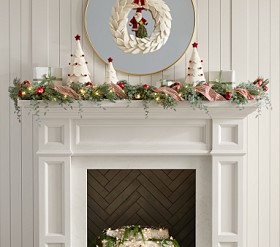 Sparkle Candy Cane Light-Up Christmas Garland | Pottery Barn Kids