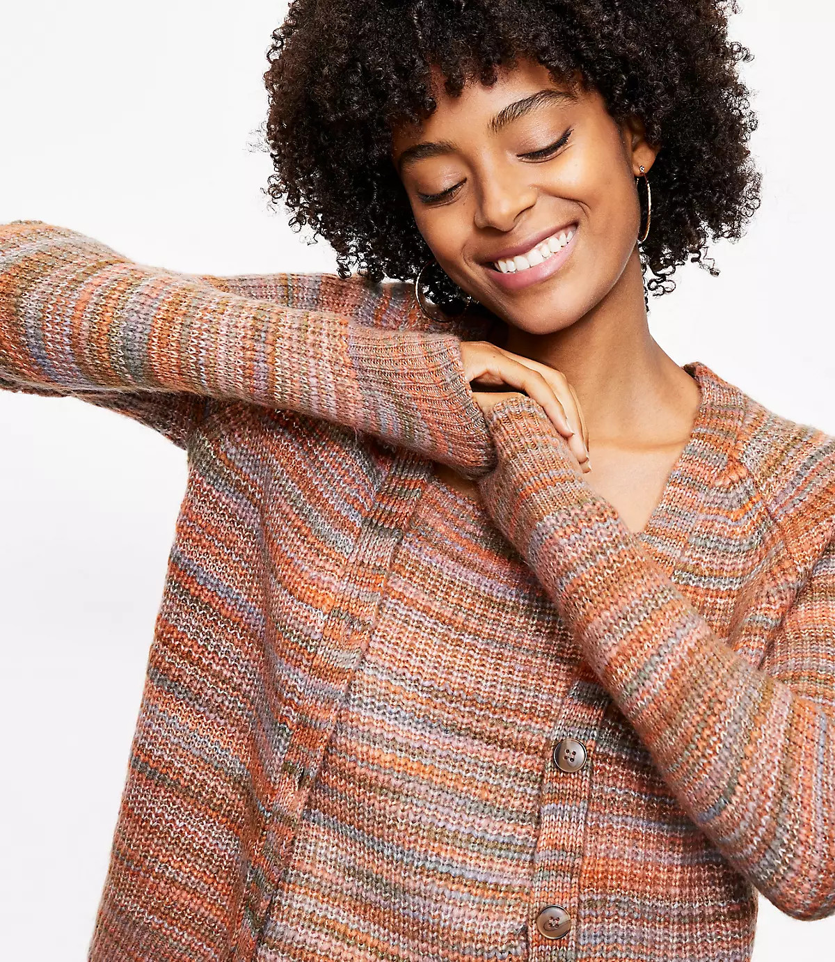 Spacedye V-Neck Cardigan | LOFT