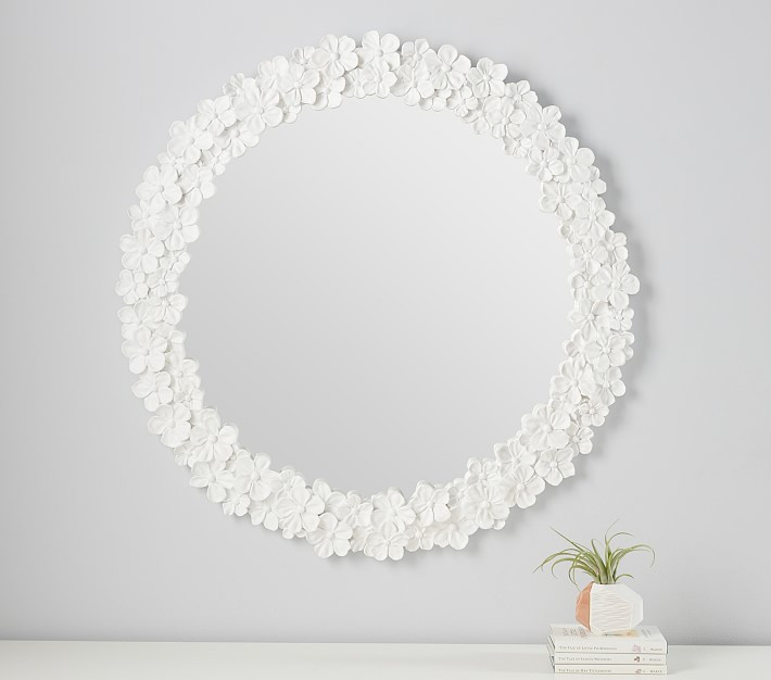 Hydrangea Round Mirror (28") | Pottery Barn Kids