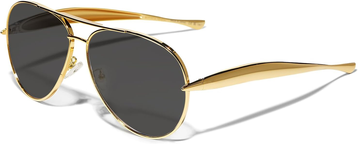 GUVIVI Retro Gold Aviator Sunglasses for Women Men 70s Metal Sun Glasses | Amazon (CA)