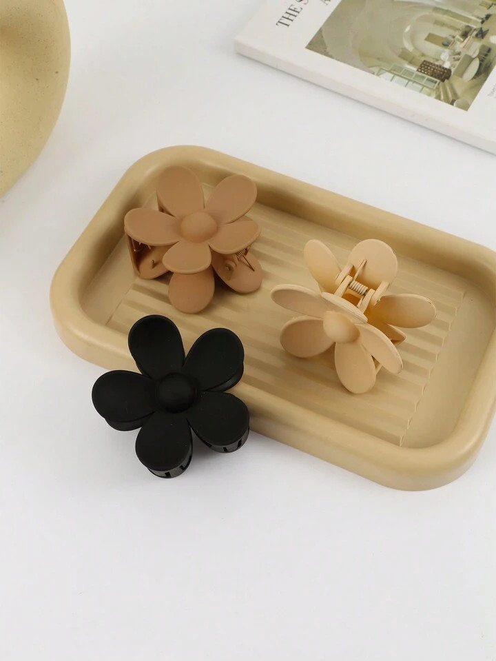 3pcs Women's Flower Design Hair Claw Clips | SHEIN