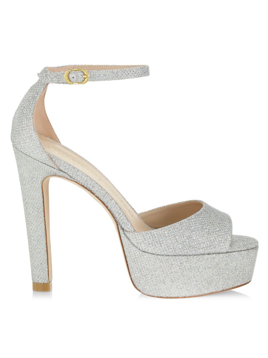 Shop Stuart Weitzman Discoplatform Shimmery High-Heel Sandals | Saks Fifth Avenue | Saks Fifth Avenue