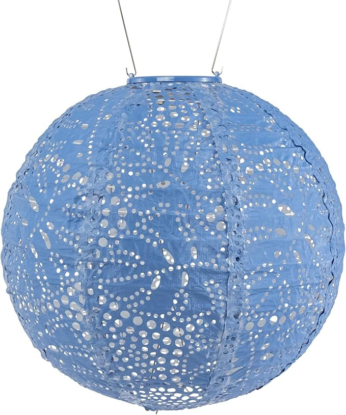 Allsop Soji Stella Monstera Solar Lantern, 12-Inch, Dupont Tyvek, Cornflower Blue | Amazon (US)