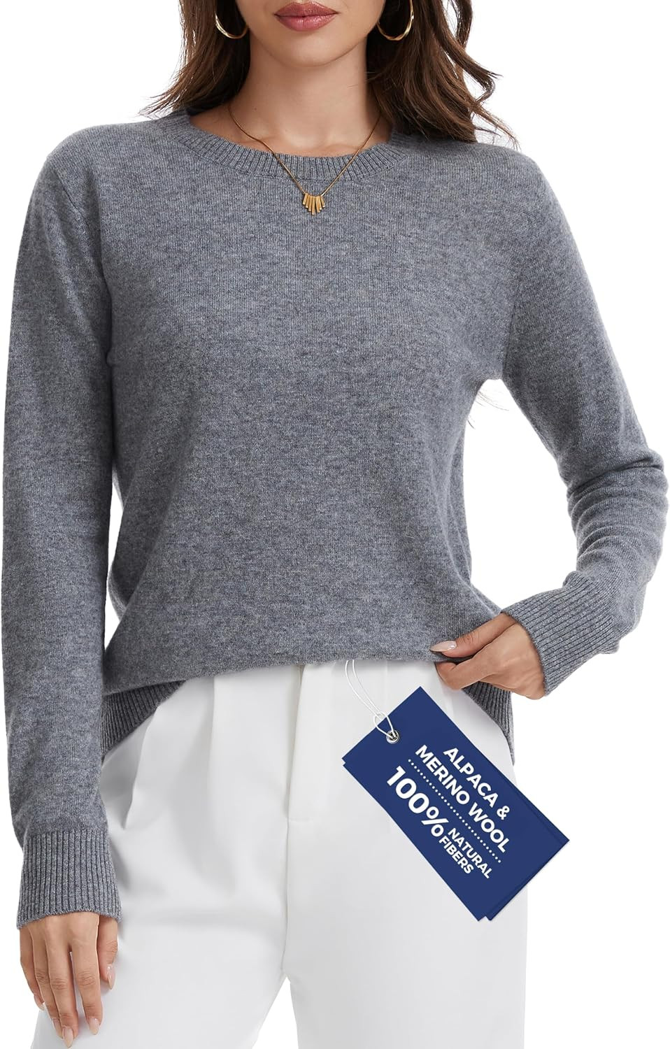 ACUSHLA Women Cashmere Merino Wool Sweaters Long Sleeve Shirts Winter Tops | Amazon (US)