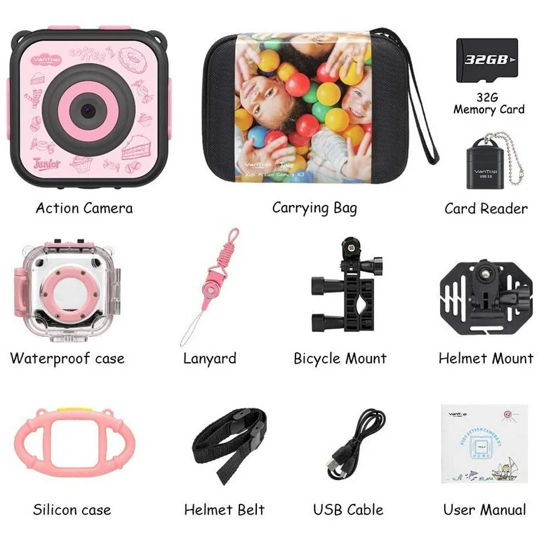 VanTop Junior K3 1080P Kids Camera Underwater Digital Kids Action Camera ,Sports Camera Camcorder... | Walmart (US)