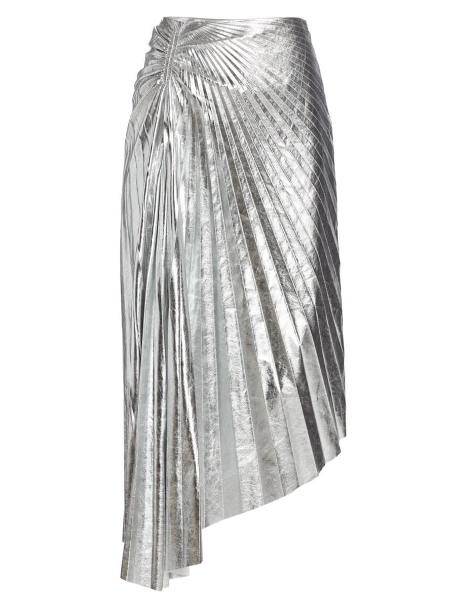 A.L.C. Tori Faux Leather Pleated Asymmetric Skirt | Saks Fifth Avenue