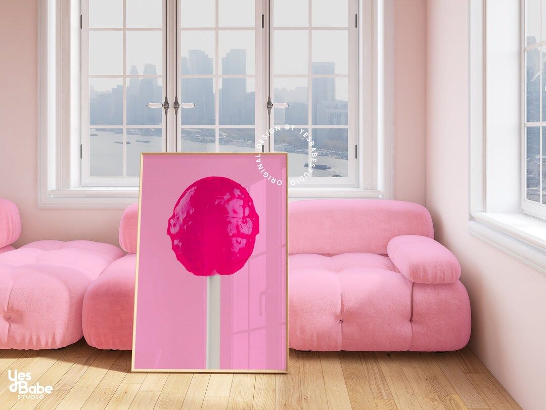 Candy wall art, Hot pink wall art, Fun kitchen prints, Colorful kitchen decor, Pink kitchen decor... | Etsy (US)